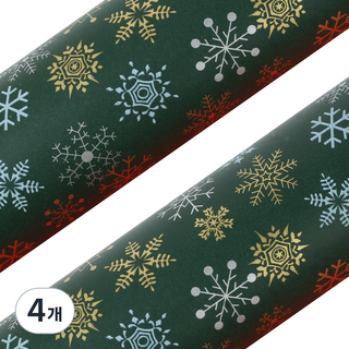 諾克旺 聖誕節紙質包裝紙 雪花包裝紙, 綠色, 4個