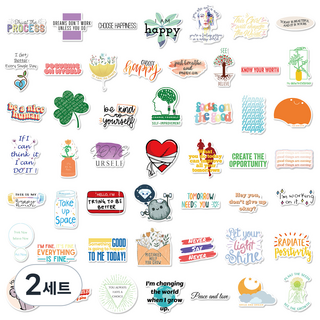 어리마켓 노트북 꾸미기 감성 팬시 스트릿 힙합 스티커 세트, 타입 10, 2세트