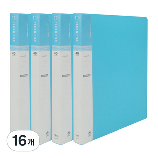 MiDAS HYUNPOONG 40頁 VIVO 透明文件夾 索引 A4, 天藍色, 16個