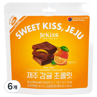 JeKiss 濟州柑橘巧克力 6入, 48g, 6個
