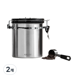 KALDIN 單向透氣閥儲豆罐+咖啡量匙組, 儲豆罐 正品 1.4L+咖啡量匙, 2組