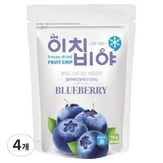 이치비야 동결건조 과일칩 블루베리, 15g, 4개