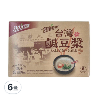 健康時代 台灣鹹豆漿 葷 32g x6包, 192g, 6盒