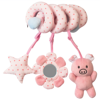 OhBabyLaugh 愛笑寶 動物床繞玩具, 粉色豬豬, 1個
