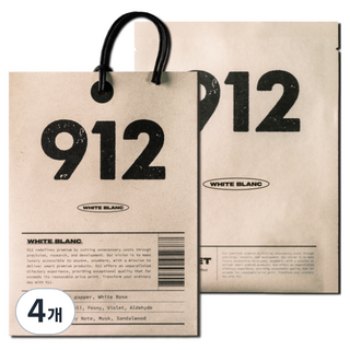 912 掛式室內香氛袋, 純淨白麝香, 4個, 40g