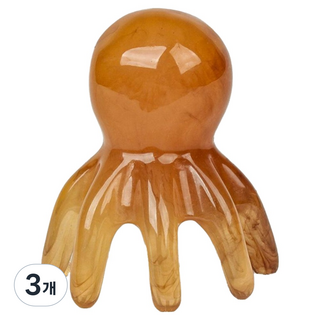 Sel-living 章魚頭皮刮痧按摩器, 琥珀色, 3個