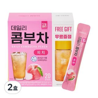 Danongwon 乳酸菌康普茶 + 瓶子 水蜜桃, 20包, 5g, 2盒