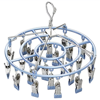 WE CHAMP 不鏽鋼圓形晾曬夾 24夾 Z0068, 藍色