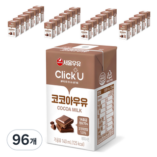 ClickU 巧克力牛奶, 140ml, 96瓶