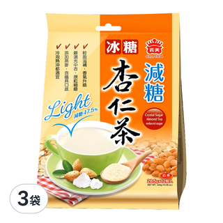義美 沖泡 冰糖杏仁茶 減糖, 12包, 28.5g, 3袋