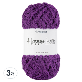 misoknit Happy Loopy 柔軟超細纖維睡眠編織紗 80g, 130 深紫色, 3個