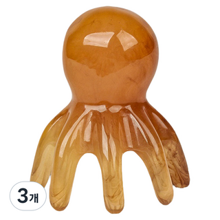 Selvia 章魚造型頭皮身體指壓按摩刮痧板, 棕色, 3個