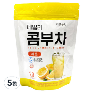 DaNongWon 康普茶 檸檬 20條 5g 韓國進口 健康發酵飲品 隨時享受清新風味, 5袋