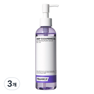프랭클리 저자극 세정력 딥 클렌징 오일 BHA LHA 블랙헤드 화이트헤드, 3개, 200ml