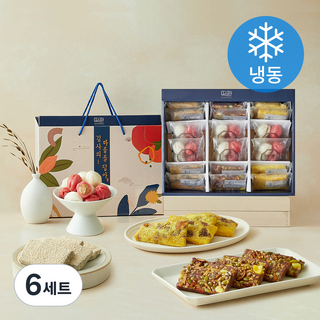 떡편 꿀송편 408g + 흑미 영양 찰떡 180g + 곶감호박 찰떡 180g + 쑥찰인절미 180g 세트 (냉동), 6세트