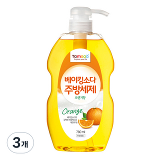 탐사 베이킹소다 주방세제 오렌지, 780ml, 3개