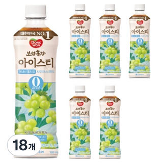 동원보성홍차 아이스티 제로 샤인머스캣, 500ml, 18개