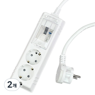 원스탑 제로갭 납작 슬림 고용량 배선차단 멀티탭 2구, 1.5m, 화이트, 2개