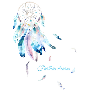 WA. WALL ART 無痕設計壁貼 防水PVC 捕夢網/夢幻/羽毛 FX64130, 混和顏色