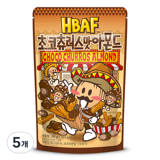 HBAF 杏仁果 巧克力吉拿棒口味, 5包, 190g