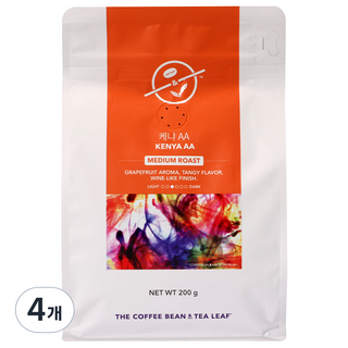 The Coffee Bean 肯亞 AA 咖啡豆, 原豆(未研磨), 4個, 200g