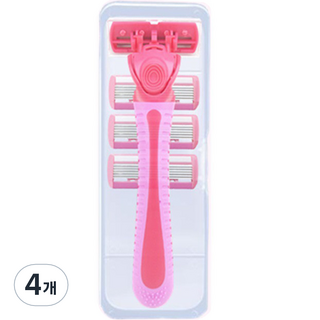 하이어리 여행용 수동 면도기 레드, 1개입, 4개