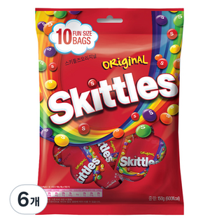 Skittles 彩虹糖 混合水果口味, 150g, 6個
