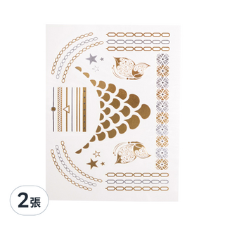 THE ONE UNITED 歐美時尚金屬感紋身貼 (大) 尺寸約15*21cm 水轉印紙+環保油墨 中國產地, 夜晚月神, 6 夜晚月神, 2張