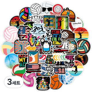 피어니스트 캐리어 노트북 패션 스티커 50종 세트, BA-7, 3세트