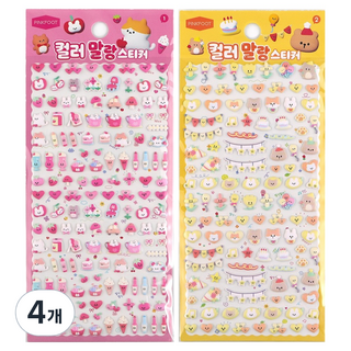 핑크풋 컬러 말랑 스티커, 랜덤발송, 4개