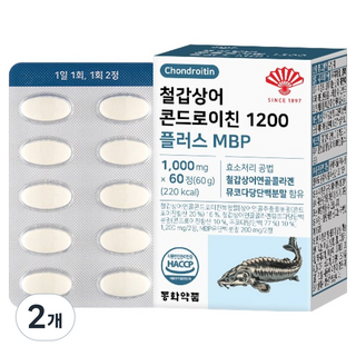 동화약품 철갑상어 콘드로이친 1200 플러스 MBP 60g, 2개, 60정