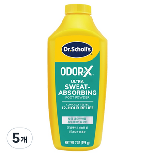 Dr. Scholl's 爽健 ODOR-X 吸汗足部爽身粉, 198g, 5個, 1入