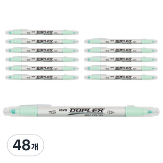 JAVAPEN Duplex 雙頭柔色螢光筆, 淺綠色, 48個