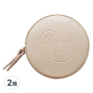 CCHING 青青文具 簡單生活系列 圓形皮革捲尺 杏色, 2個, 150cm