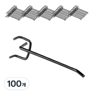 Maket Gamseong 洞洞板板式掛鉤 10cm x 2.5cm, 黑色, 100個