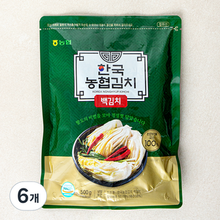 농협식품 한국농협김치 백김치, 500g, 6개