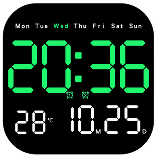 LED多功能掛壁電子鬧鐘 正方形 Z0101, 綠燈