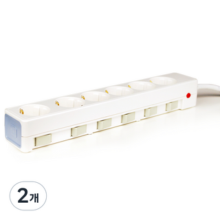 The Slim 獨立開關6孔延長線 SY-SB6, 1.5m, SKY, 2個