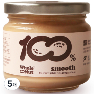 全果實真100花生醬 滑順, 200g, 5個