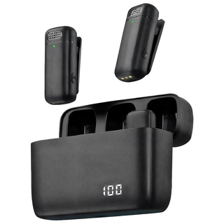 DTAudio 無線麥克風 一拖二 Apple接收器, 黑色, MIC-W02