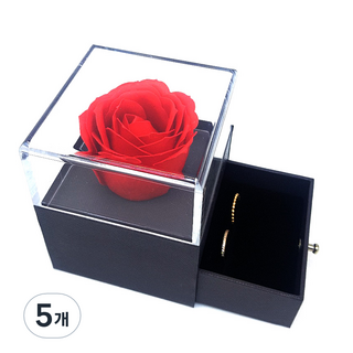 BAMISHOP 肥皂玫瑰花求婚盒, 混合顏色, 5個