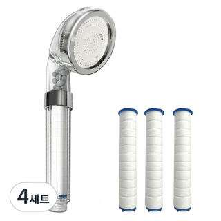 글랑앤 정수 샤워기 + 필터 3p 세트, 4개, 혼합색상