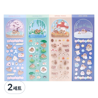 맘마 four seasons 스티커 4종 세트, 혼합색상, 2세트