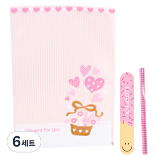 피크닉하우스 열기구토끼 opp 포장봉투 20p + 빼빼로택 20p + 체크타이 20p, 혼합 색상, 6세트