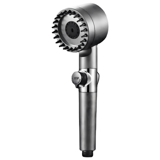 收納部屋 可調水流增壓花灑, 1個, 灰黑色