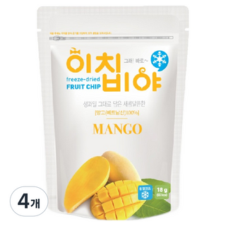 이치비야 동결건조 과일칩 망고, 18g, 4개