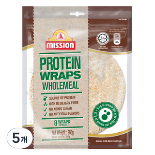 mission Foods 高蛋白全麥墨西哥捲餅 8片, 5個, 360g