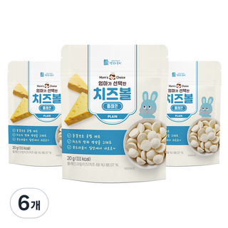 Well&Good 美味風景 孩童起司球, 6包, 奶油起司口味, 20g