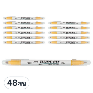 JAVAPEN Duplex 雙頭柔色螢光筆, 金色, 48入