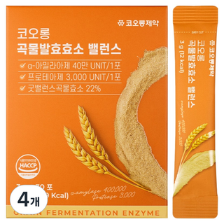 코오롱제약 곡물 발효 효소 밸런스 30p, 4개, 90g